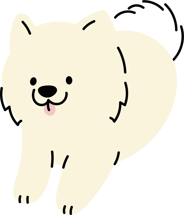 插畫：白色長毛狗狗